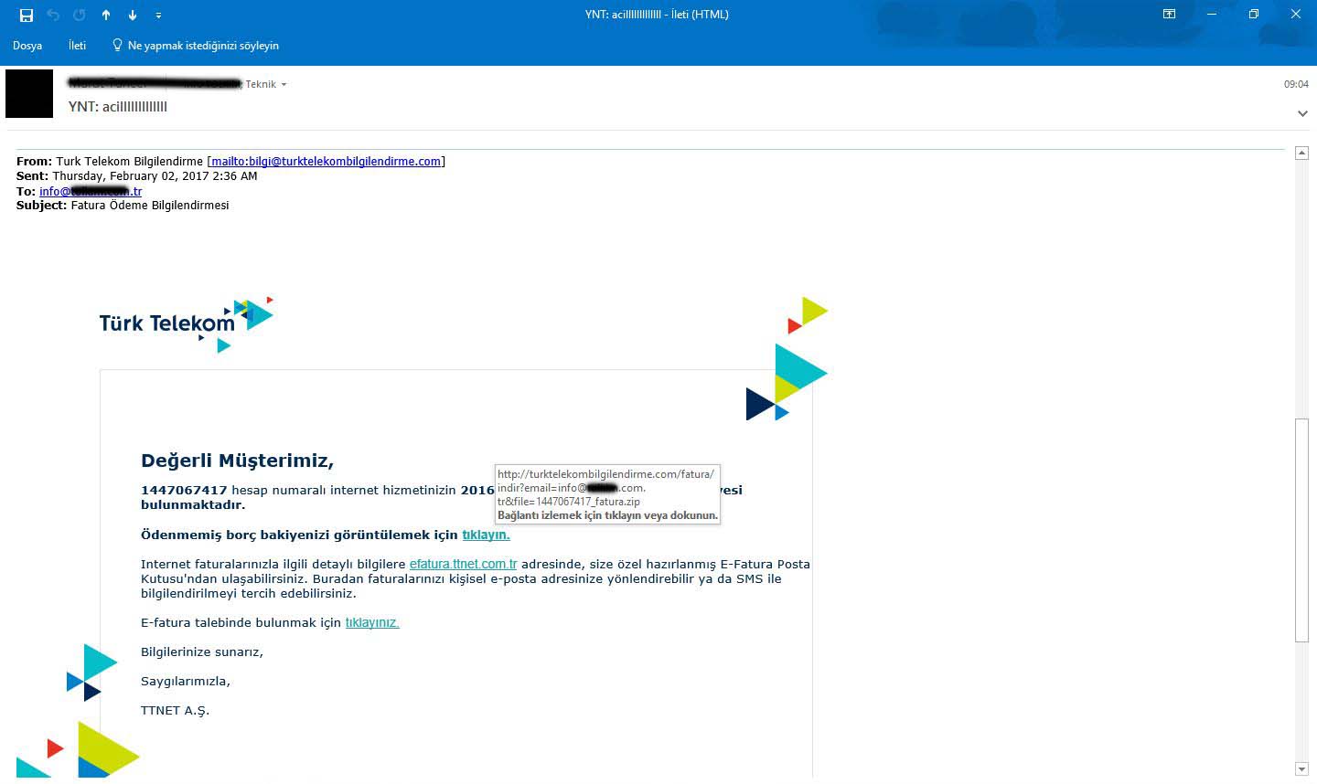 sahte baglantiemail